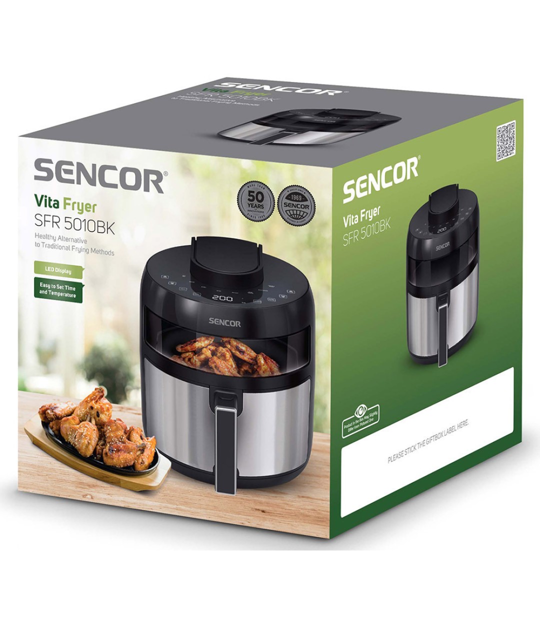 Sencor Φριτέζα Αέρος με Αποσπώμενο Κάδο 5lt Ασημί SFR 5010BK