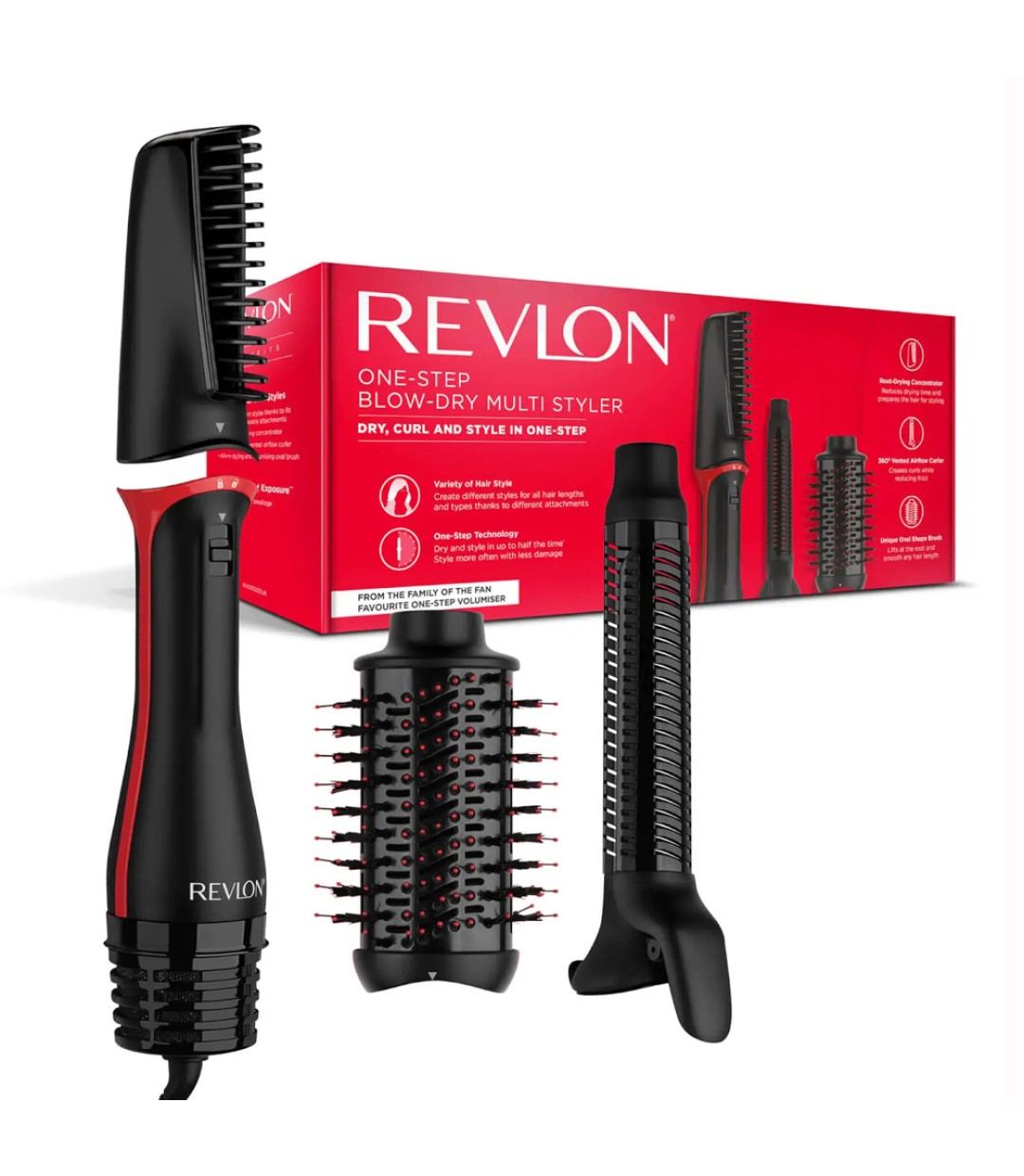 Revlon Ηλεκτρική Βούρτσα One-Step Blow Dry RVDR5333 με Αέρα για Ίσιωμα και Μπούκλες 1100W