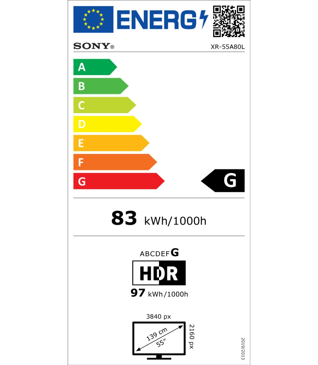 Sony Smart Τηλεόραση 55" 4K UHD OLED XR-55A80L