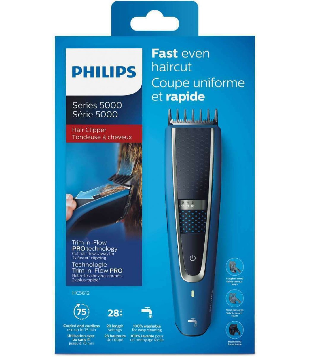 Philips Series 5000 Επαν/ζόμενη Κουρευτική Μηχανή Μπλε HC5612/15 Philips Series 5000 Επαν/ζόμενη Κουρευτική Μηχανή Μπλε HC5612/15