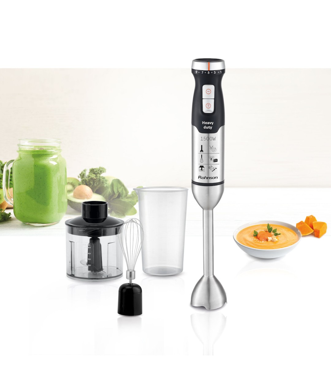 Rohnson R-5740 Ραβδομπλέντερ με Ανοξείδωτη Ράβδο 1500W Μαύρο