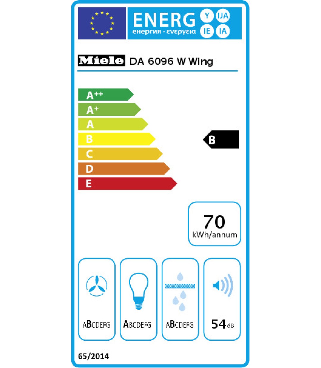 Miele DA 6096 W Wing Απορροφητήρας Καμινάδα 90cm Μαύρος 