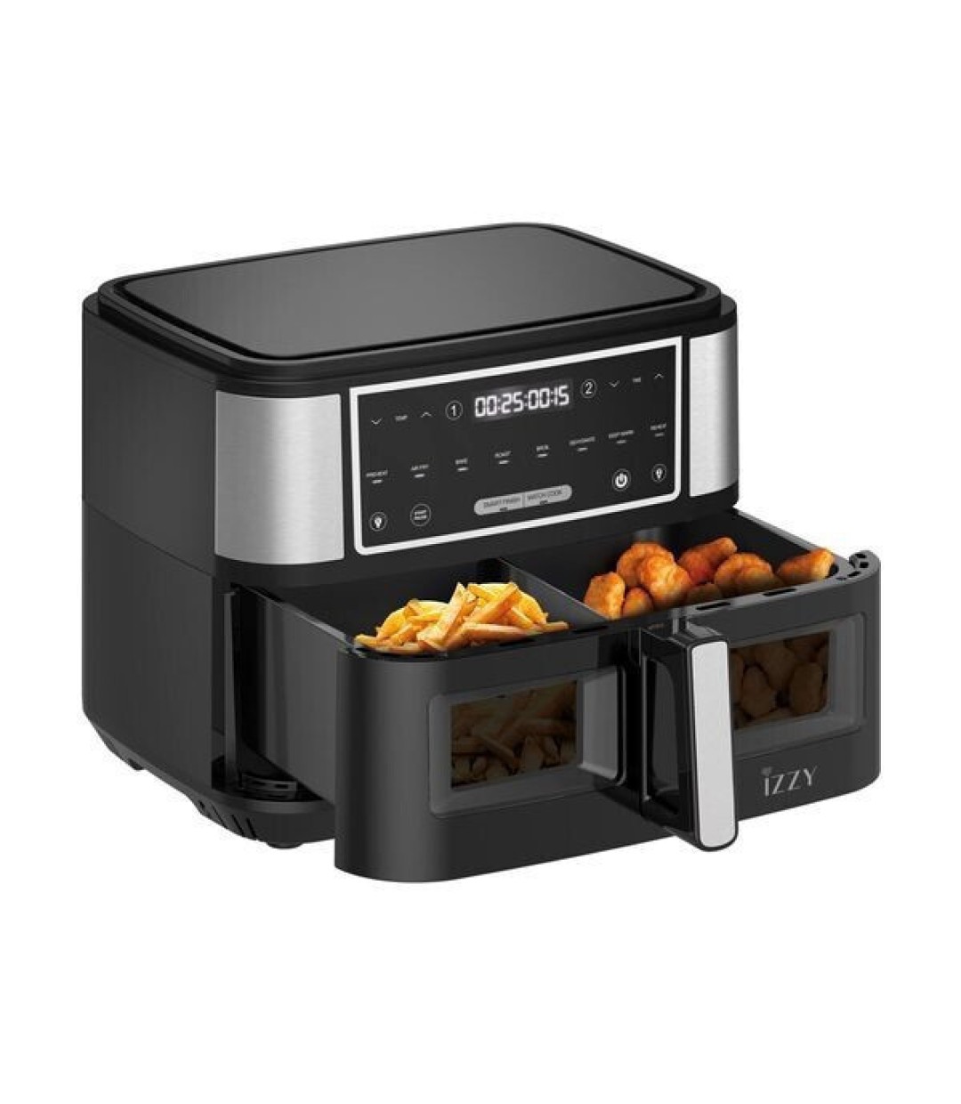 Izzy IZ-8225 Φριτέζα Αέρος με Διπλό Αποσπώμενο Κάδο 10lt Ασημί