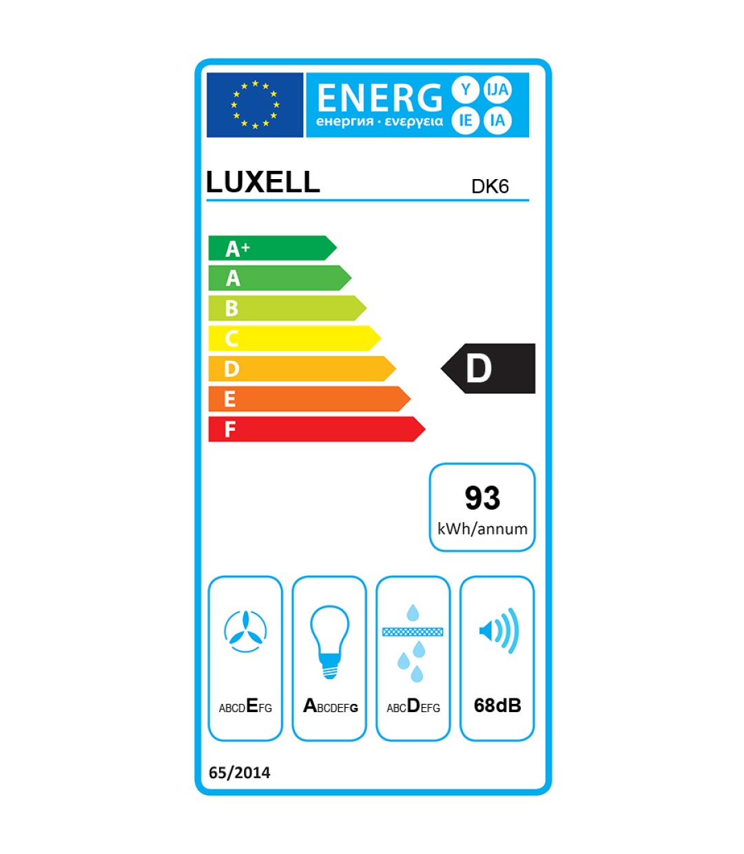Luxell Ελεύθερος Απορροφητήρας 60cm Μαύρος 904-002-6002