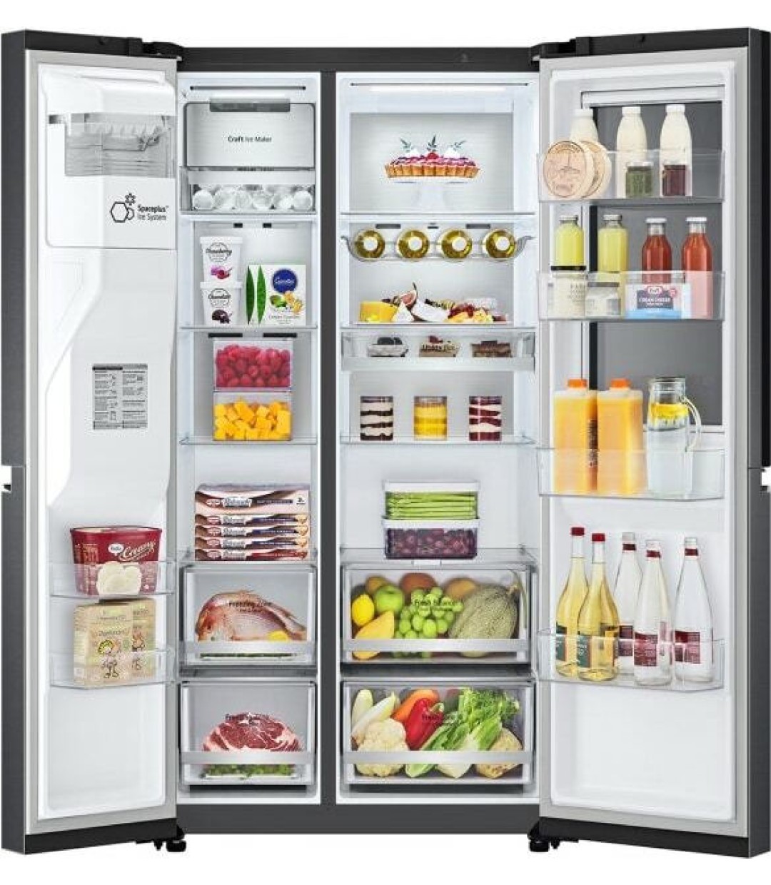 LG GSXV90MCDE Ψυγείο Ντουλάπα 635lt Total NoFrost Μαύρο 