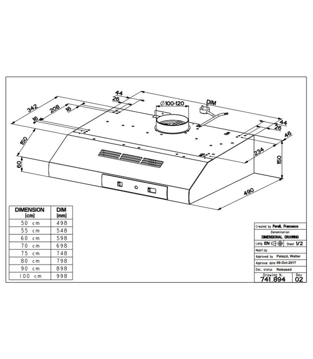 Faber 2740 Base A60 Ελεύθερος Απορροφητήρας 60cm Καφέ