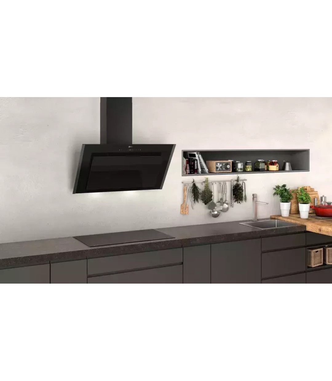 Neff D95IMW1G0 Απορροφητήρας Καμινάδα 90cm Μαύρος