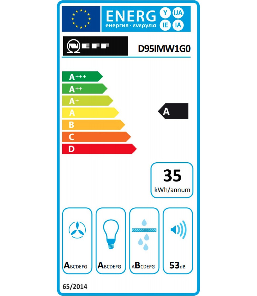 Neff D95IMW1G0 Απορροφητήρας Καμινάδα 90cm Μαύρος
