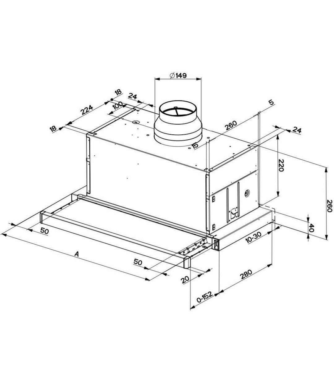 ΑΠΟΡ/ΡΑΣ Faber Maxima NG Eco Ev8 AM/X A60 Συρόμενος 60cm Inox