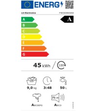 LG Πλυντήριο Ρούχων 9kg με Ατμό 1400 Στροφών F4R3009NSWW  