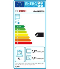 Bosch HBA 534 ES 00 Φούρνος άνω Πάγκου 71lt χωρίς Εστίες INOX