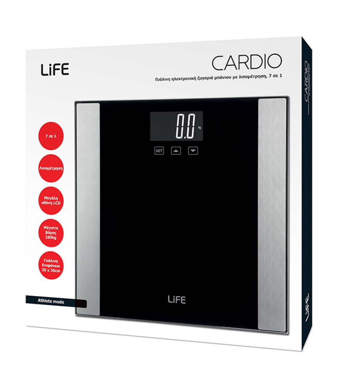 Life Cardio Ψηφιακή Ζυγαριά με Λιπομετρητή σε Μαύρο χρώμα