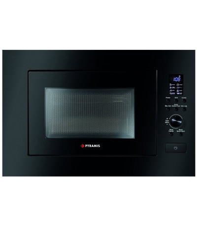 Pyramis 30 Εντοιχιζόμενος Φούρνος Μικροκυμάτων με Grill 23lt Μαύρος