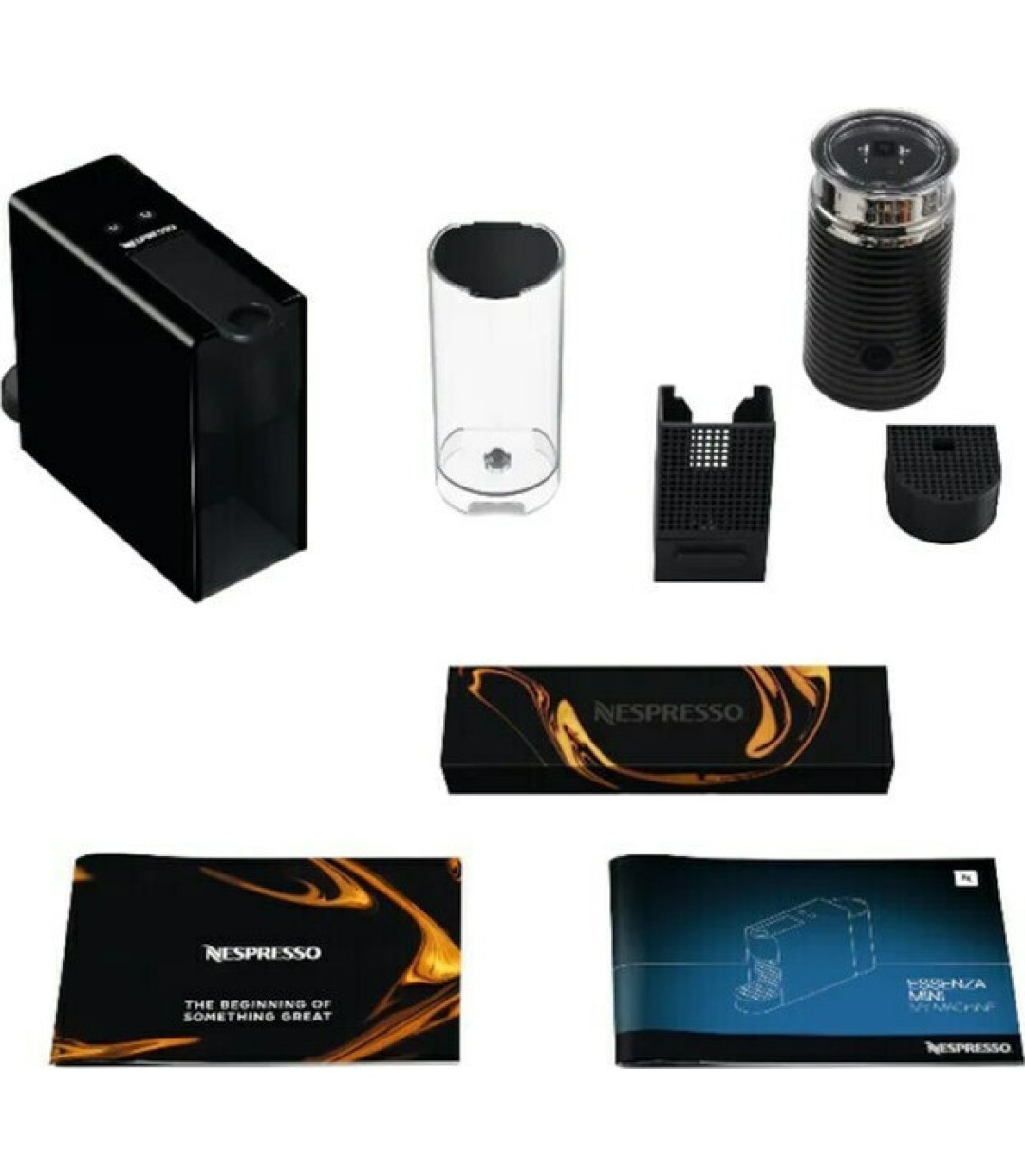 Krups XN1118V  Essenza Mini & Aeroccino Καφετιέρα για Κάψουλες Nespresso Πίεσης 19bar με Αφρογαλιέρα Black