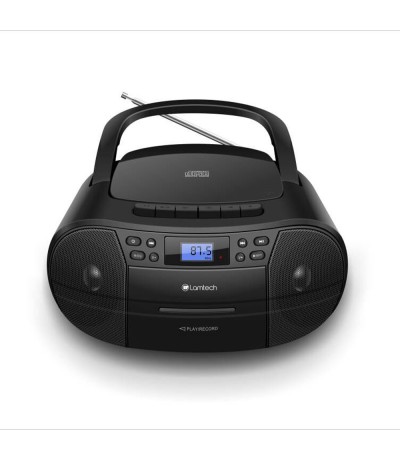 Lamtech Φορητό Ηχοσύστημα με Bluetooth / Ραδιόφωνο / USB / MP3 / Κασετόφωνο σε Μαύρο Χρώμα LAM112525