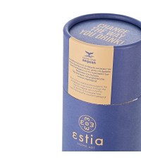 Estia Travel Flask Save the Aegean Ανακυκλώσιμο Μπουκάλι Θερμός Ανοξείδωτο BPA Free Denim Blue 500ml 01-12052