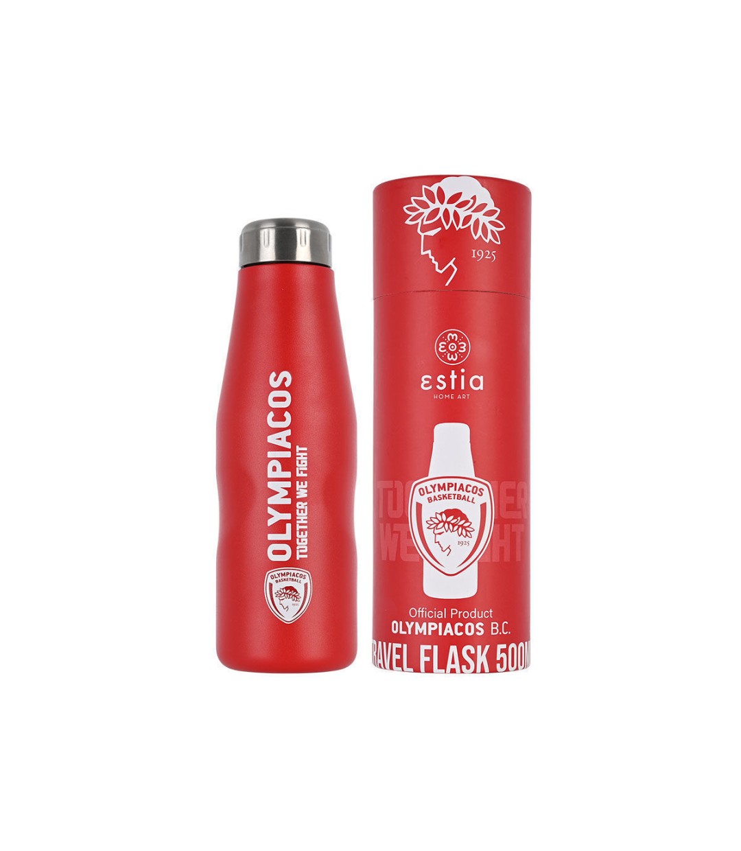 Estia Travel Flask Save the Aegean Μπουκάλι Θερμός Ανοξείδωτο BPA Free Olympiakos BC Edition 500ml  00-12304