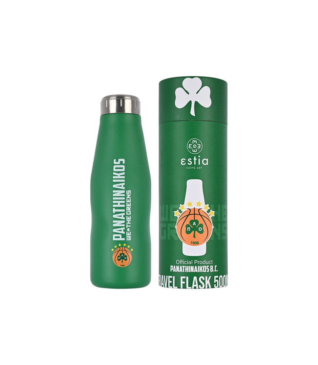 Estia Travel Flask Save the Aegean Μπουκάλι Θερμός Ανοξείδωτο BPA Free Panathinaikos B.C. Edition 500ml  00-12328