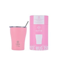 Estia Coffee Mug Save The Aegean Ποτήρι Θερμός Ανοξείδωτο BPA Free Blossom Rose 350ml με Καλαμάκι 01-12472