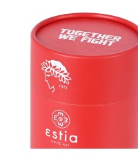 Estia Coffee Mug Save The Aegean Ποτήρι Θερμός Ανοξείδωτο BPA Free Κόκκινο 350ml με Καλαμάκι 00-13264