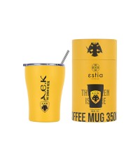 Estia Coffee Mug Ποτήρι Θερμός με Καλαμάκι AEK BC 350ml 00-13271