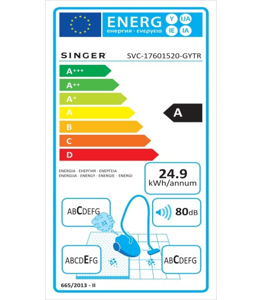 Singer SVC-17601520-GYTR Ηλεκτρική Σκούπα Stick & Χειρός 600W Πορτοκαλί  