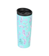 Estia Travel Mug Save The Aegean Ποτήρι Θερμός Ανοξείδωτο Blosson Green 450ml 01-20446