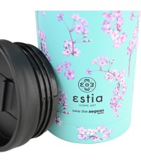 Estia Travel Mug Save The Aegean Ποτήρι Θερμός Ανοξείδωτο Blosson Green 450ml 01-20446