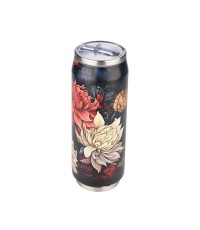 Estia Travel Cup Save the Aegean Ποτήρι Θερμός Ανοξείδωτο Midnight Blossom Estia 500ml με Καλαμάκι  01-22686