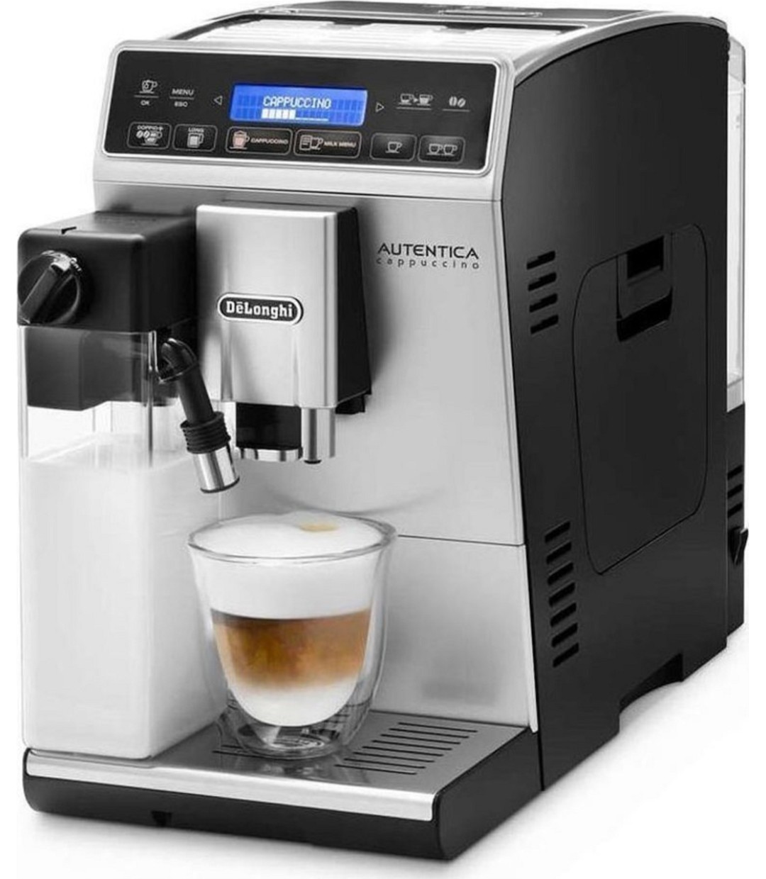 De'Longhi Autentica Etam 29.660.SB Αυτόματη Μηχανή Espresso 1450W Πίεσης 15bar για Cappuccino με Μύλο Άλεσης Ασημί