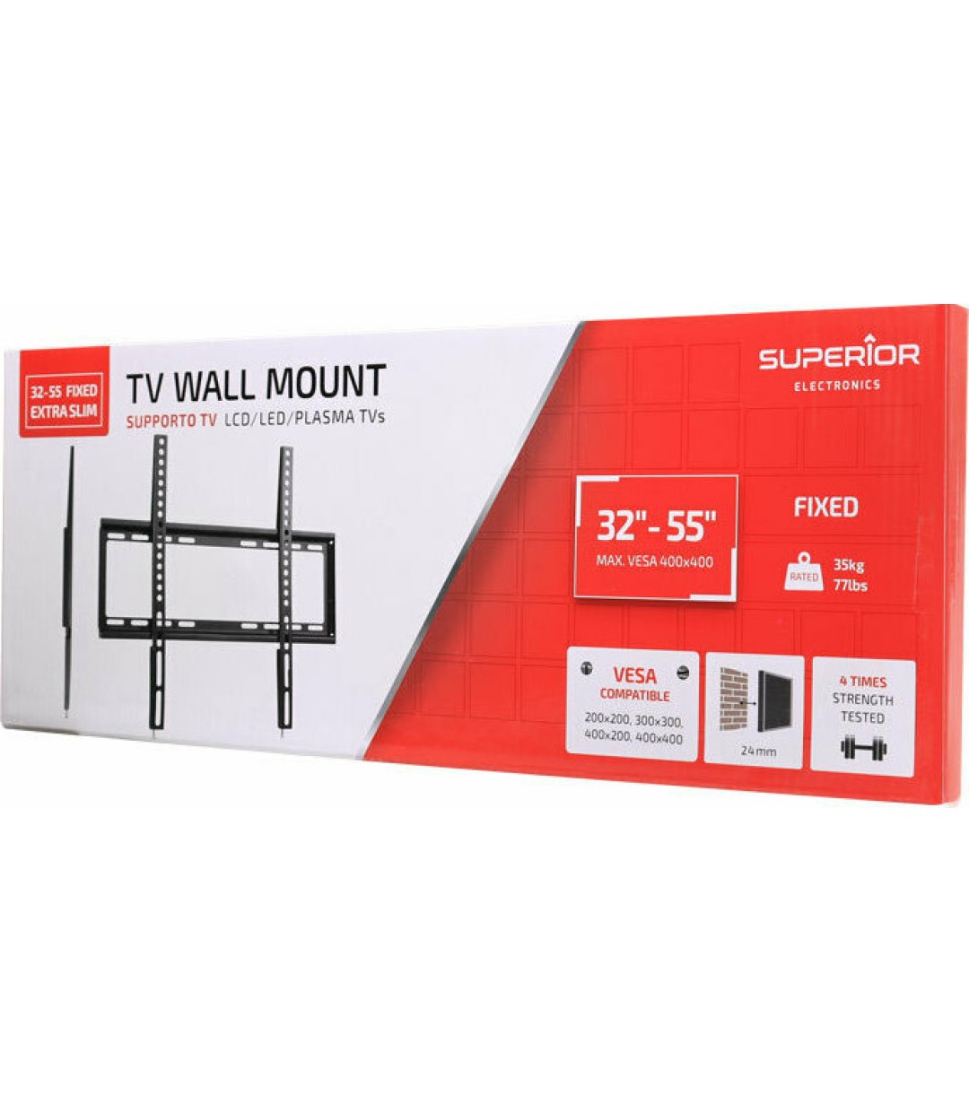 Superior Electronics 32-55 Fixed Extra Slim Βάση Τηλεόρασης Τοίχου έως 55" και 35kg