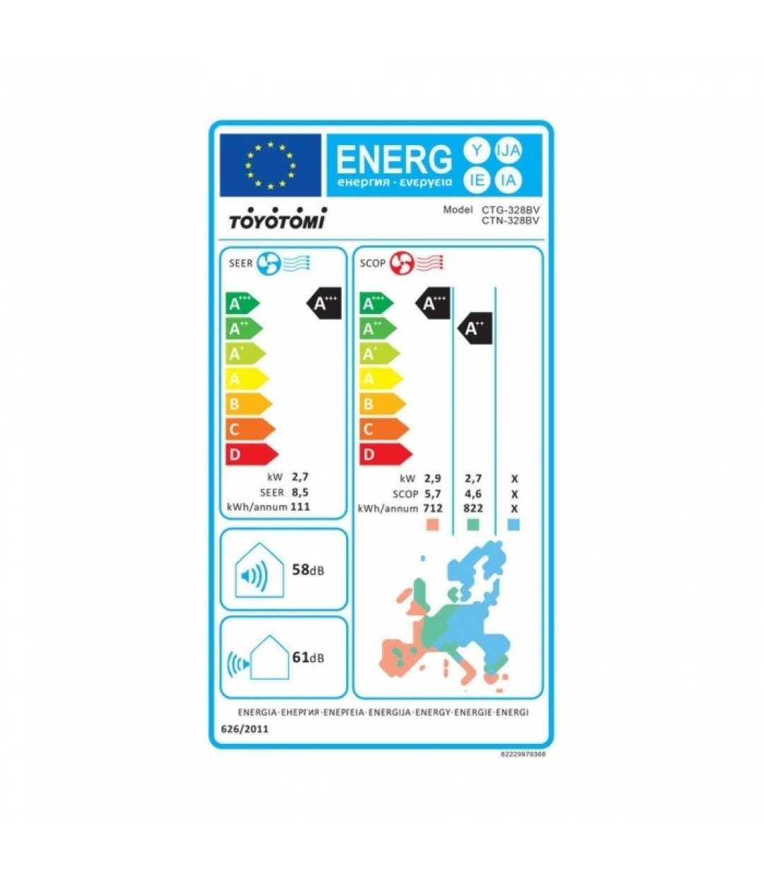 Toyotomi Erai CTN/CTG-328BV Κλιματιστικό Inverter 9000 BTU A+++/A++ με Ιονιστή και WiFi 