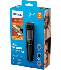 Philips Multigroom Series 3000 7 in 1 Σετ Επαναφορτιζόμενης Κουρευτικής Μηχανής Μαύρο MG3720/15