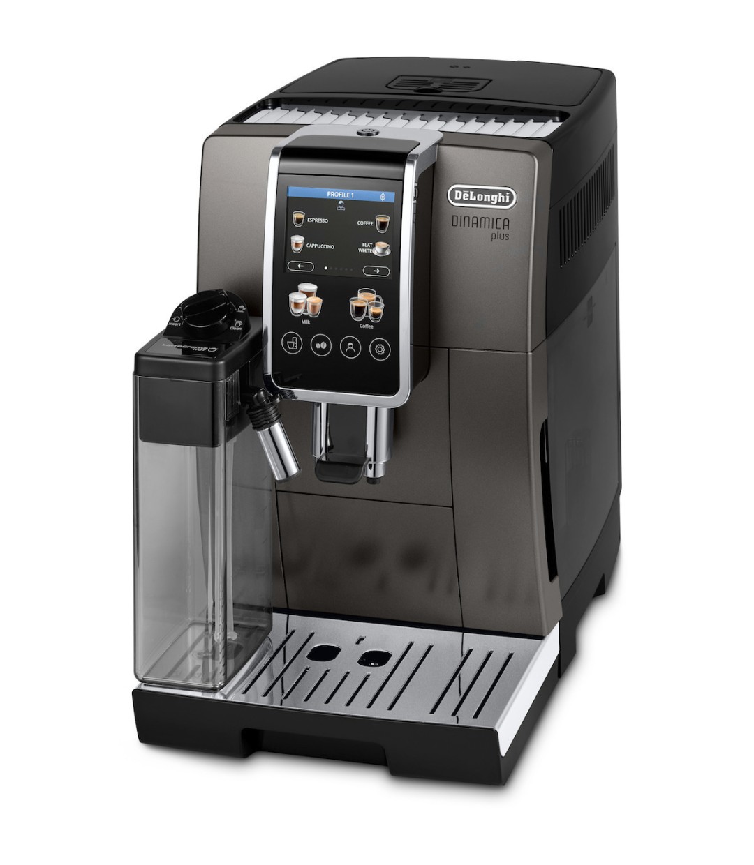 De'Longhi Dinamica Plus ECAM 380.95 TB Αυτόματη Μηχανή Espresso 1450W Πίεσης 15bar με Μύλο Άλεσης Ασημί