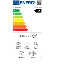 LG Πλυντήριο Ρούχων 9kg με Ατμό 1200 Στροφών F2R5009TSWB