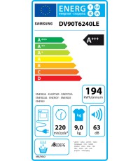 Samsung DV90T6240LE/S6 Στεγνωτήριο 9kg A+++ με Αντλία Θερμότητας