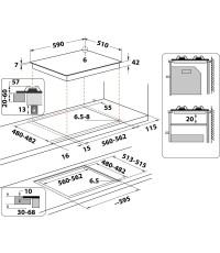 Whirlpool Εστία Αερίου Αυτόνομη GOR 625/NB1 HOB WP  59x51εκ.