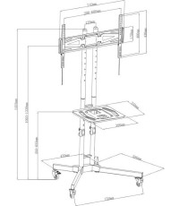 Osio OSM-7865 Βάση Τηλεόρασης Δαπέδου έως 65" και 40kg