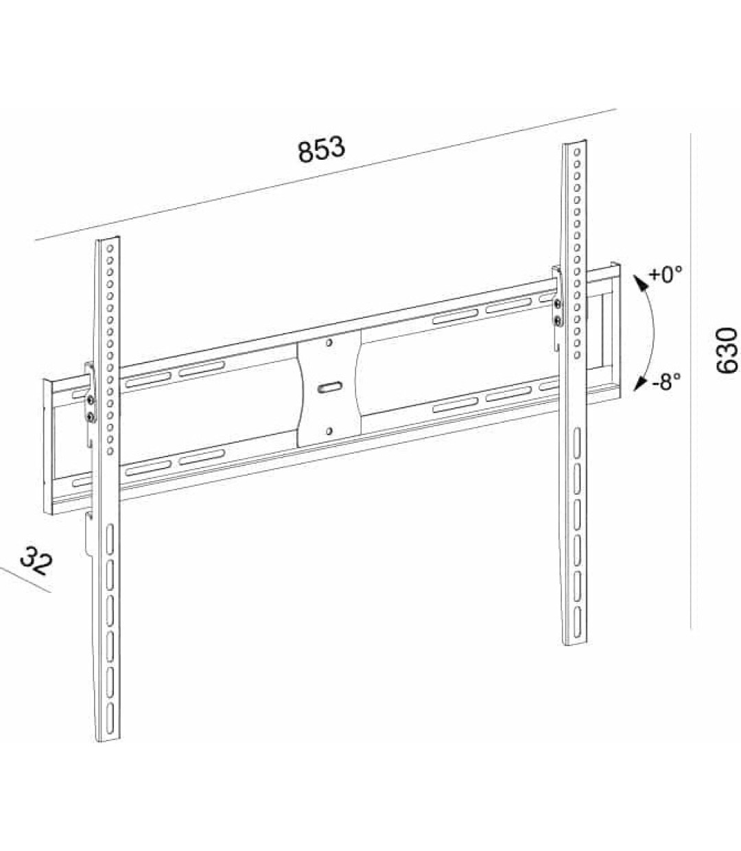 Sonora Wonderwall 800 Tilt Βάση Τηλεόρασης Τοίχου έως 80" και 65kg