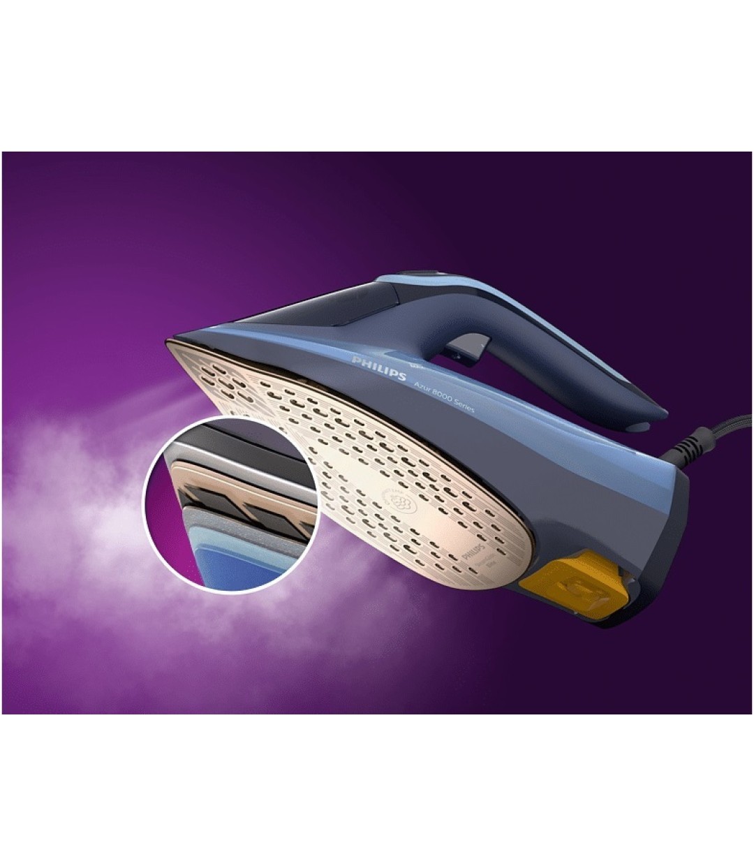 Philips DST8020/20 Σίδερο Ατμού 3000W με Αντικολλητική Πλάκα και Συνεχόμενη Παροχή 55gr/min  