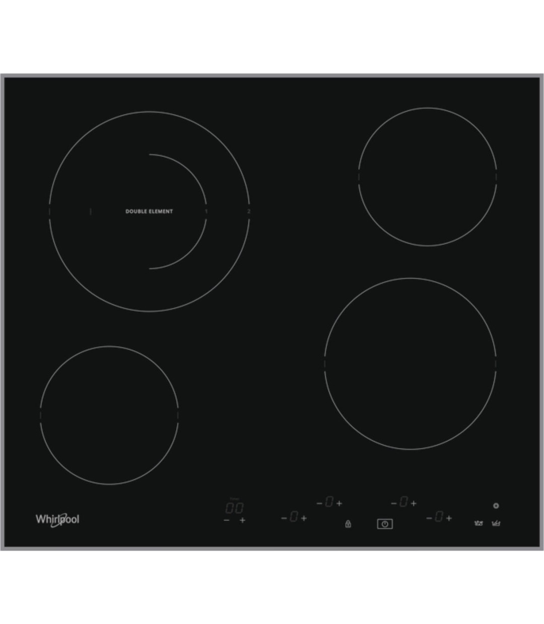 Whirlpool AKT 8601 IX Κεραμική Εστία Αυτόνομη με Λειτουργία Κλειδώματος 59x51εκ.  