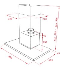 Teka DLH 986 T Απορροφητήρας Καμινάδα 90cm Inox  