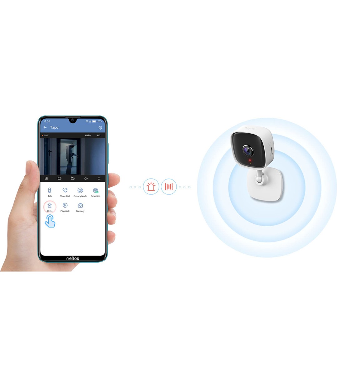 TP-LINK Tapo C110 v2 IP Κάμερα Παρακολούθησης Wi-Fi Full HD+ 3MP με Αμφίδρομη Επικοινωνία