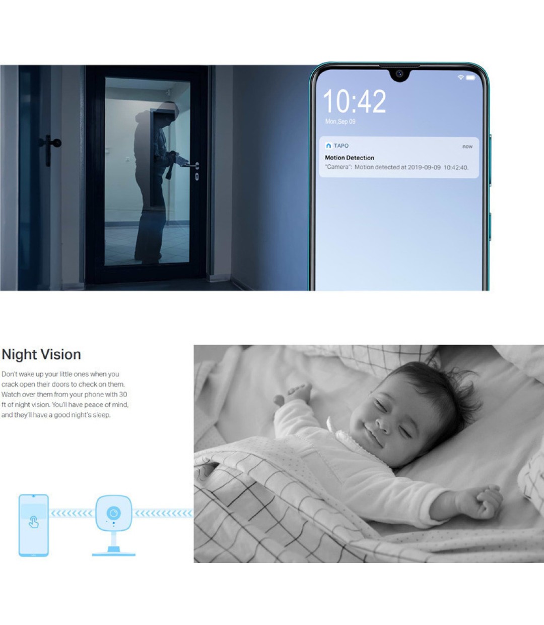 TP-LINK Tapo C110 v2 IP Κάμερα Παρακολούθησης Wi-Fi Full HD+ 3MP με Αμφίδρομη Επικοινωνία