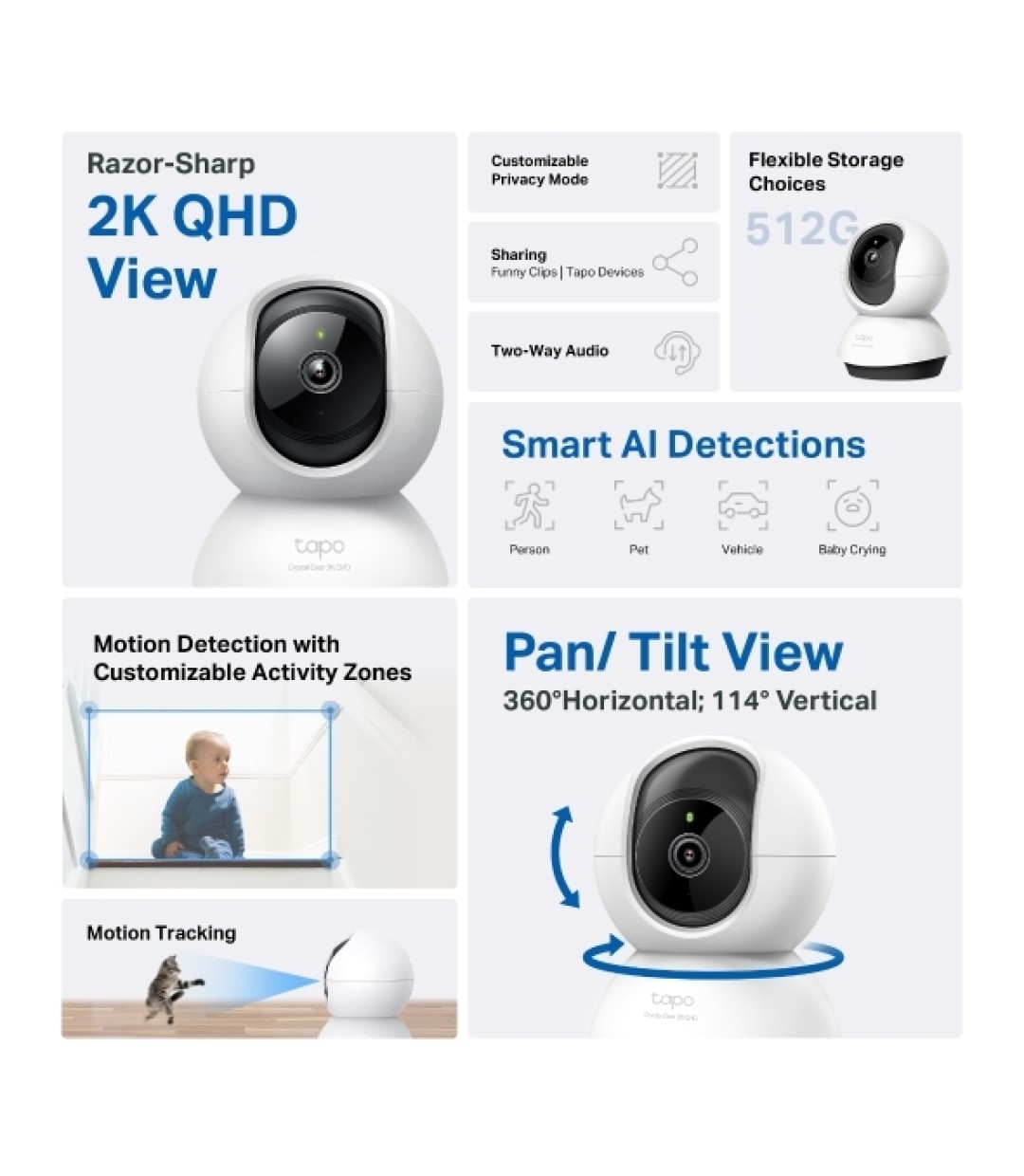 TP-LINK Tapo C220 v1 IP Κάμερα Παρακολούθησης Wi-Fi Full HD+ 4MP με Αμφίδρομη Επικοινωνία