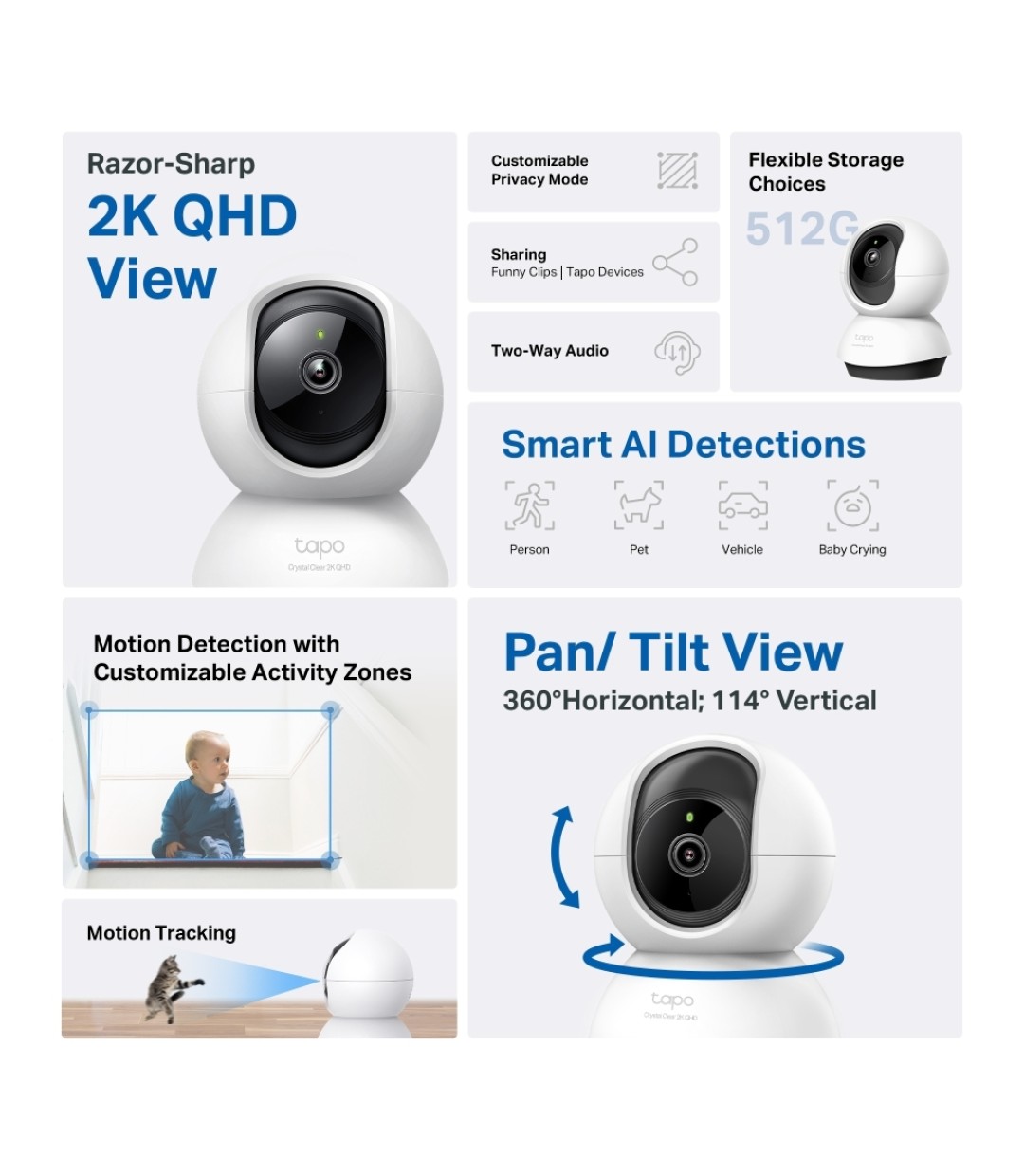 TP-LINK Tapo C220 v1 IP Κάμερα Παρακολούθησης Wi-Fi Full HD+ 4MP με Αμφίδρομη Επικοινωνία