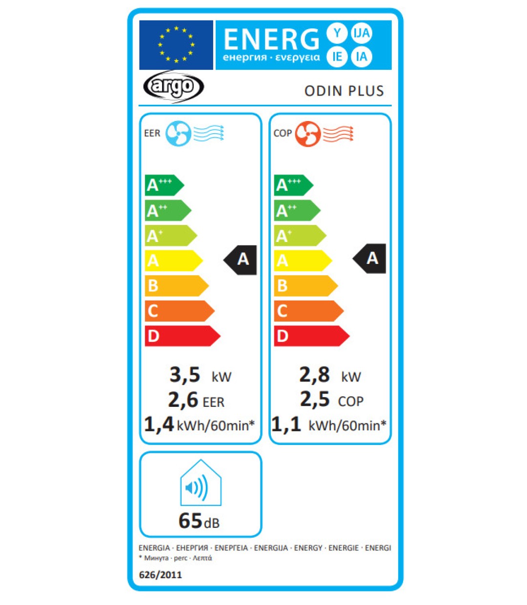Argo Odin Plus Φορητό Κλιματιστικό 13000 BTU Ψύξης/Θέρμανσης