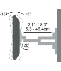 Sbox PLB-3646 Βάση Τηλεόρασης Τοίχου με Βραχίονα έως 70" και 40kg