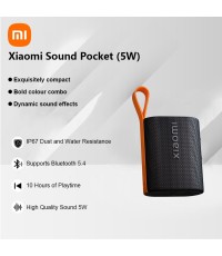 Xiaomi Pocket Αδιάβροχο Ηχείο Bluetooth 5W με Διάρκεια Μπαταρίας έως 10 ώρες Μαύρο