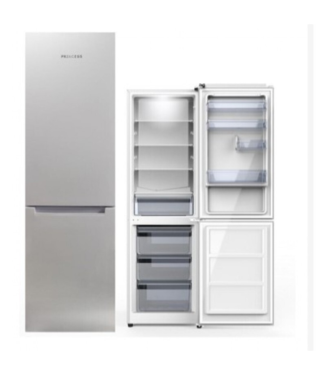 Princess RCX405PAR Ψυγειοκαταψύκτης 296lt Υ185xΠ60xΒ60εκ. Inox